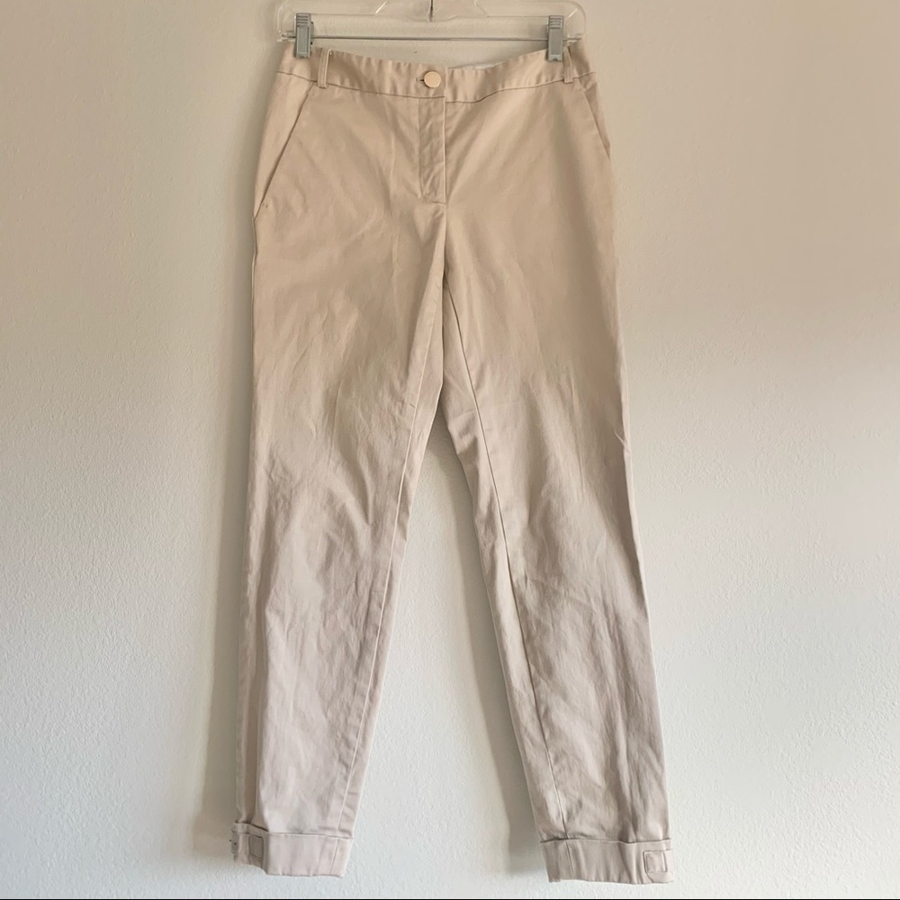 Ted baker London beige slacks w buckle details